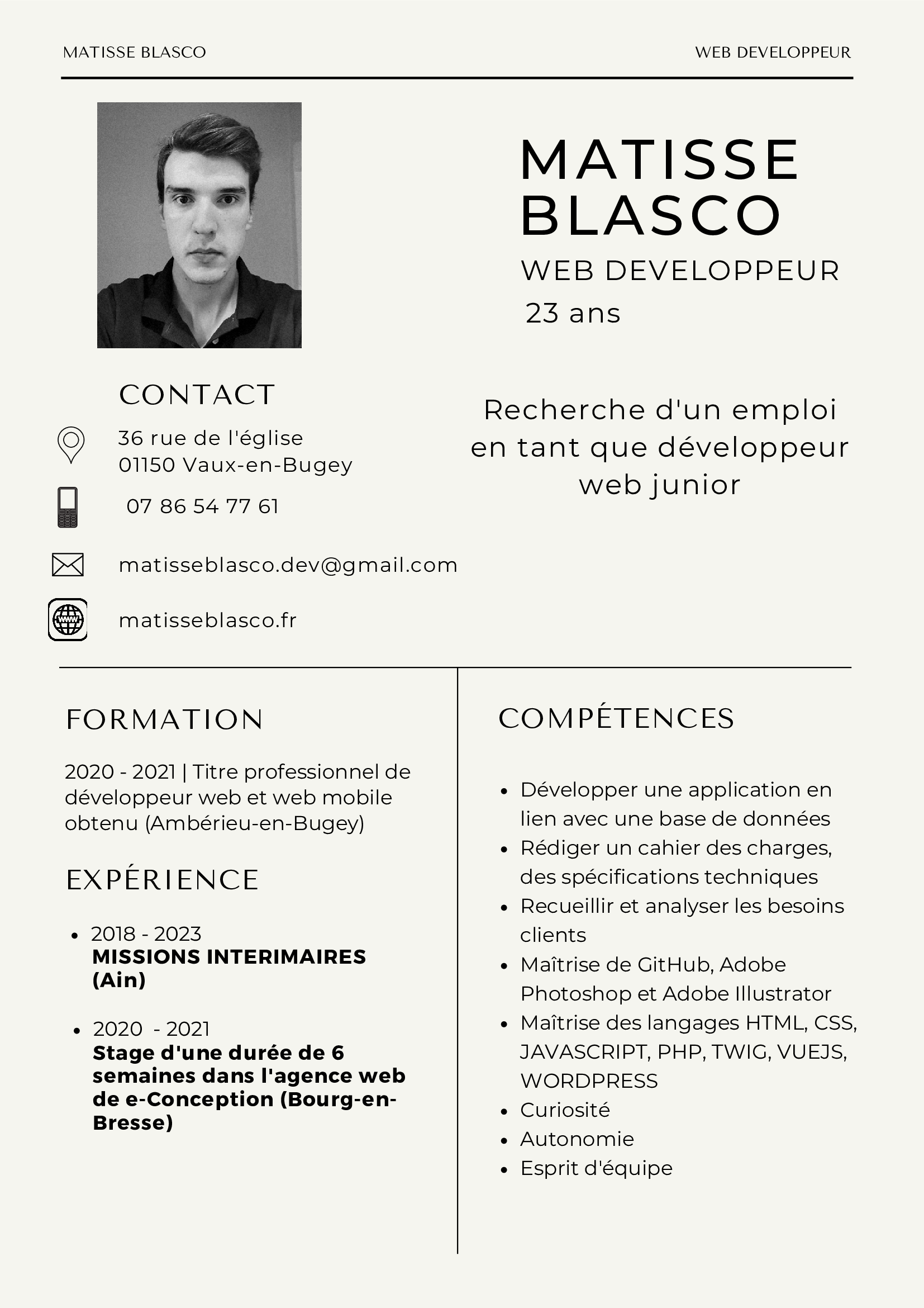 CV Matisse Blasco